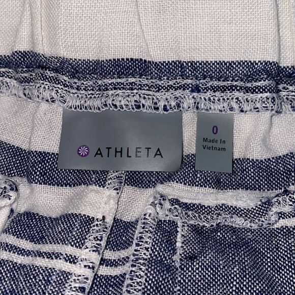 ATHLETA Blue and White Linen Shorts-0 - Picture 4 of 6